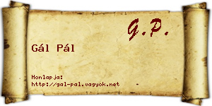 Gál Pál névjegykártya